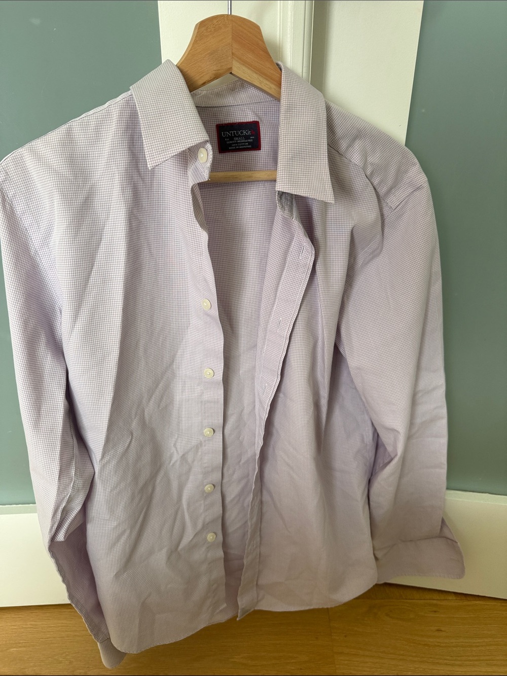UNTUCKit Men’s Light Lavender Dress Shirt - Subtle Micro-Check